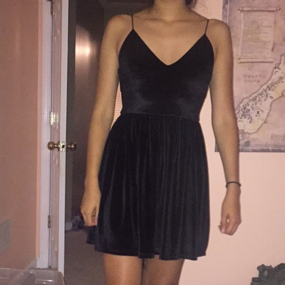 Black velvet dress